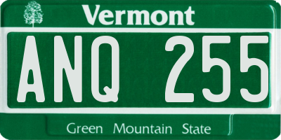 VT license plate ANQ255