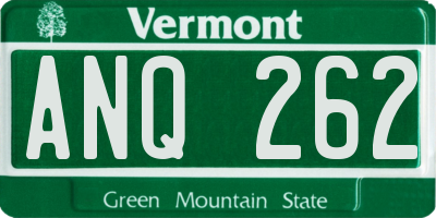 VT license plate ANQ262