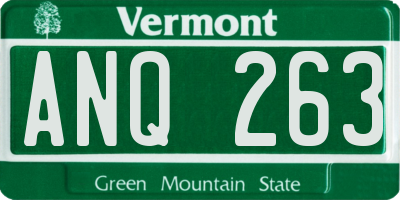 VT license plate ANQ263