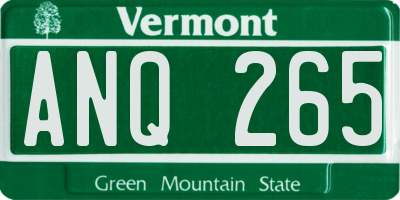 VT license plate ANQ265