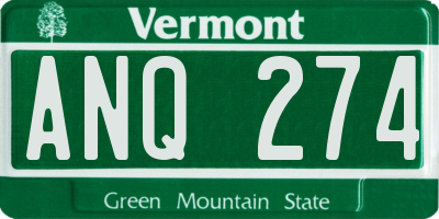 VT license plate ANQ274