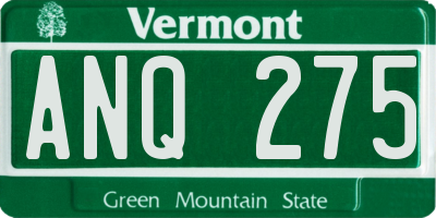 VT license plate ANQ275