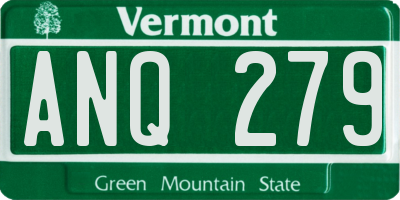 VT license plate ANQ279