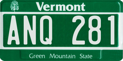 VT license plate ANQ281
