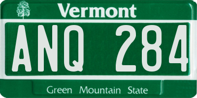 VT license plate ANQ284