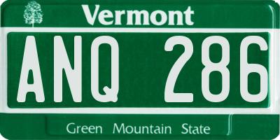 VT license plate ANQ286