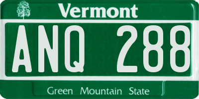 VT license plate ANQ288