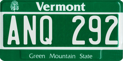 VT license plate ANQ292