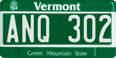 VT license plate ANQ302