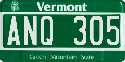 VT license plate ANQ305
