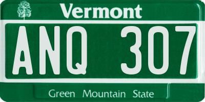 VT license plate ANQ307