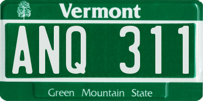 VT license plate ANQ311