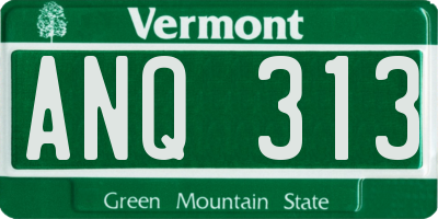 VT license plate ANQ313