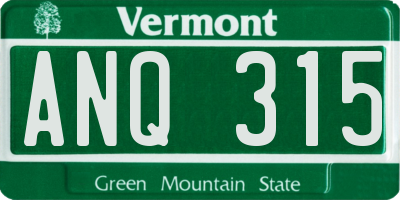 VT license plate ANQ315