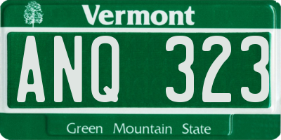VT license plate ANQ323