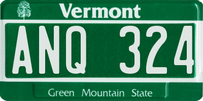 VT license plate ANQ324