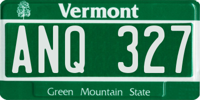 VT license plate ANQ327
