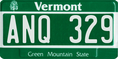 VT license plate ANQ329