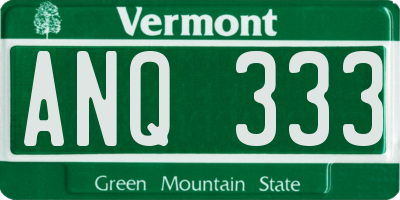 VT license plate ANQ333