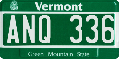 VT license plate ANQ336