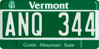 VT license plate ANQ344