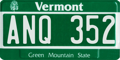 VT license plate ANQ352