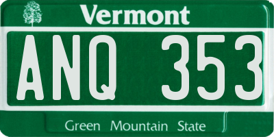 VT license plate ANQ353