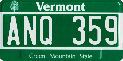 VT license plate ANQ359