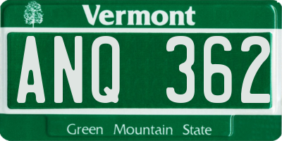 VT license plate ANQ362