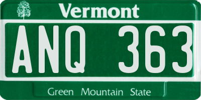 VT license plate ANQ363