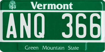 VT license plate ANQ366