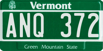 VT license plate ANQ372