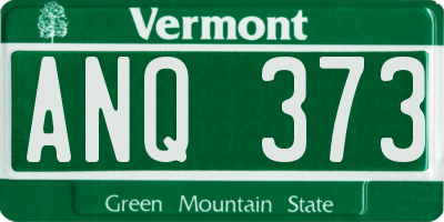 VT license plate ANQ373