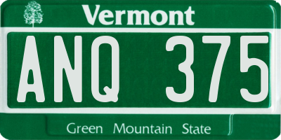 VT license plate ANQ375