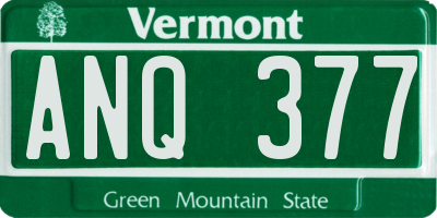 VT license plate ANQ377