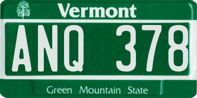VT license plate ANQ378