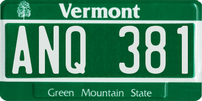 VT license plate ANQ381
