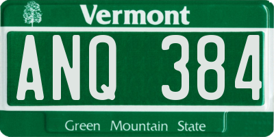 VT license plate ANQ384