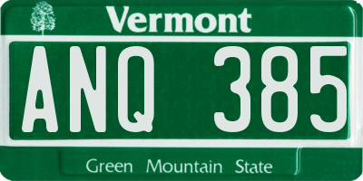 VT license plate ANQ385