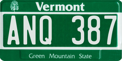 VT license plate ANQ387