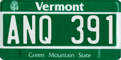VT license plate ANQ391