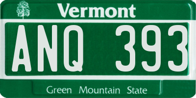VT license plate ANQ393