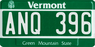 VT license plate ANQ396