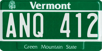 VT license plate ANQ412