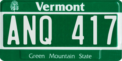 VT license plate ANQ417