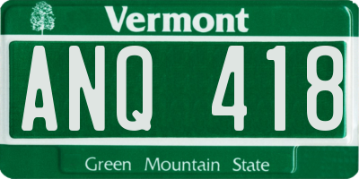 VT license plate ANQ418
