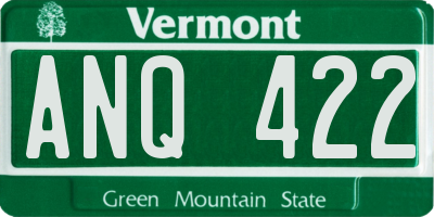 VT license plate ANQ422