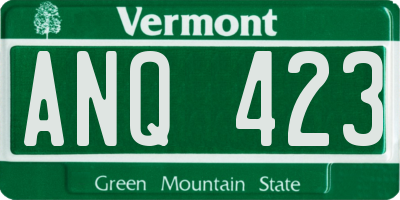 VT license plate ANQ423