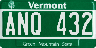 VT license plate ANQ432