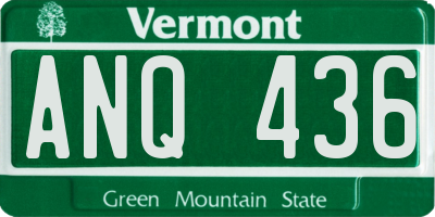 VT license plate ANQ436